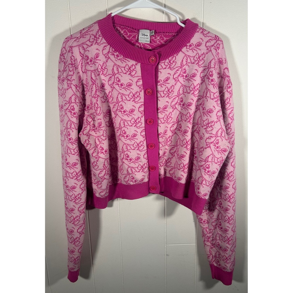 Disney x Skinnydip London Marie Aristocats Pink Cropped Cardigan Sweater XXL